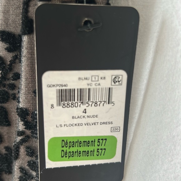 GUESS Velvet Flocked Bodycon Dress Cutout Mesh Strappy Sexy Black Dress Size 4 - Picture 8 of 15